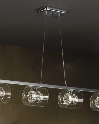 Lámpara de techo cromo en línea de luces g9 Led FLASH