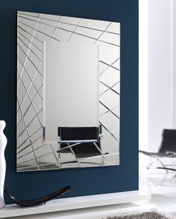 Espejo rectangular grande FUSION con marco de espejos biselados