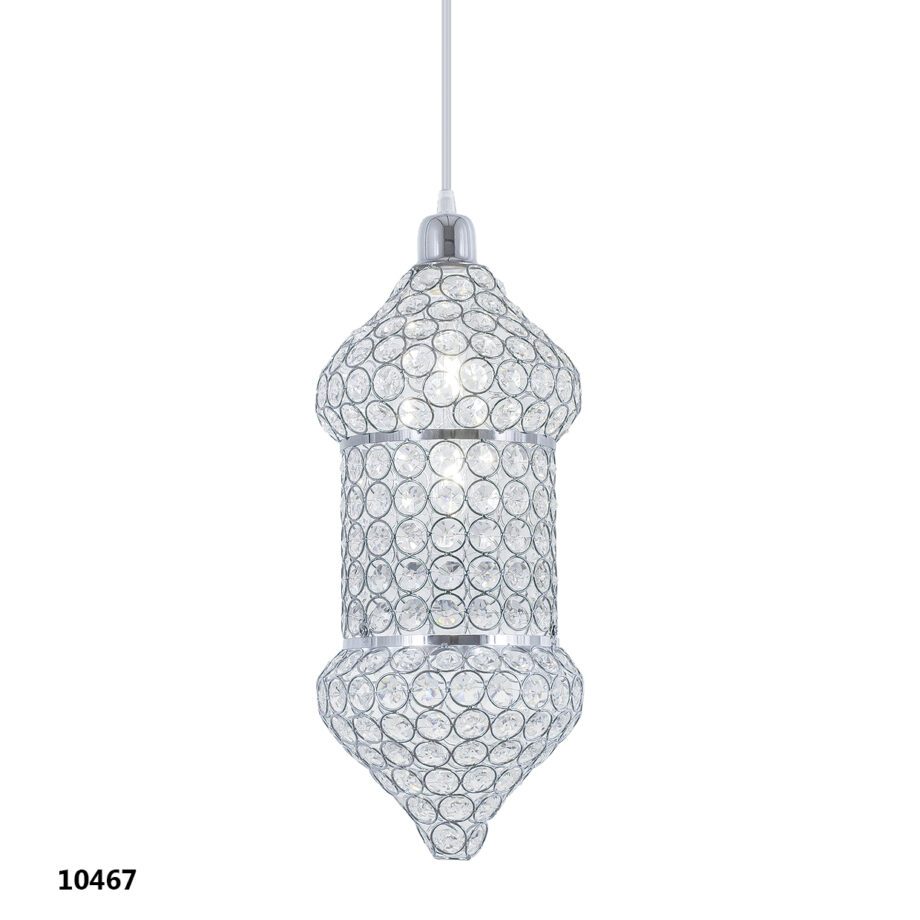 AGAT: Colgante individual cromo y cristales con E27, 10467 Alemar.  STOCK DISPONIBLE EN TIENDA