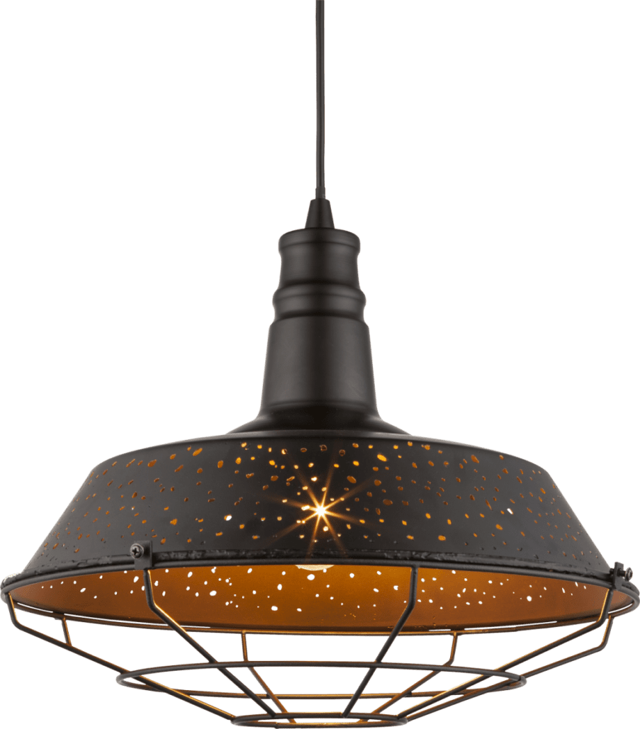 RUBY: Colgante negro / cobre perforado de 36cm, 15600 Globo Lighting. STOCK EN TIENDA