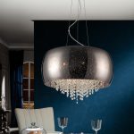 CAELUM: Lámpara cristal ESPEJO cromo Ø50 con 6 bombillas G9 Led Schuller 618547. STOCK DISPONIBLE EN TIENDA