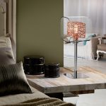 LIOS - Sobremesa cromo con cristal y tulipa cobre