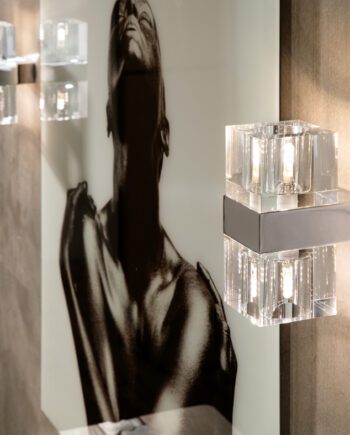 Aplique CUBIC - Cromo y cristal con dos luces G9 Led - Schuller 571034G9.