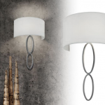 BASTET: Aplique pared cromo con pantalla curva  A37271  Acb Iluminación. DISPONIBLE EN TIENDA