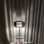 Lámpara sobremesa ARGOS cromo con 3 luces g9 Led y cristal fumé Schuller