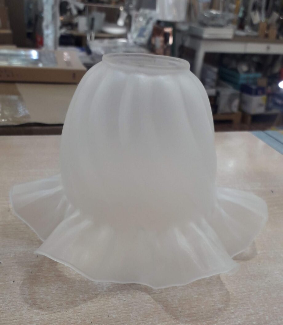 Tulipa de cristal salomónica mate, T-12 Mercalámpara. Para pinza o E27 de 17cm. STOCK EN TIENDA