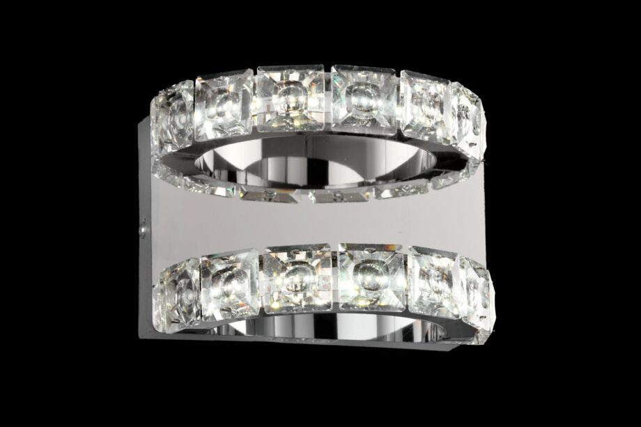 BOHEMIA: Aplique pared cromo y cristal con 6w Led Acontract-Luz 129/A 4K. STOCK DISPONIBLE EN TIENDA