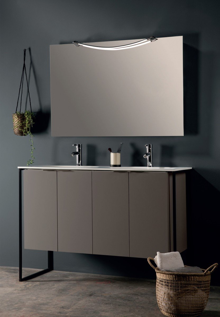 FLOW - Aplique diseño 15w Led luz neutra 4k de 68,5cm curvado a doble clip al espejo