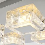 Plafón / Aplique cuadrado cromo y cristal, con 5W Led luz cálida 3k,  3549-018 Briloner. Mini 12 x 12 cm. STOCK DISPONIBLE EN TIENDA