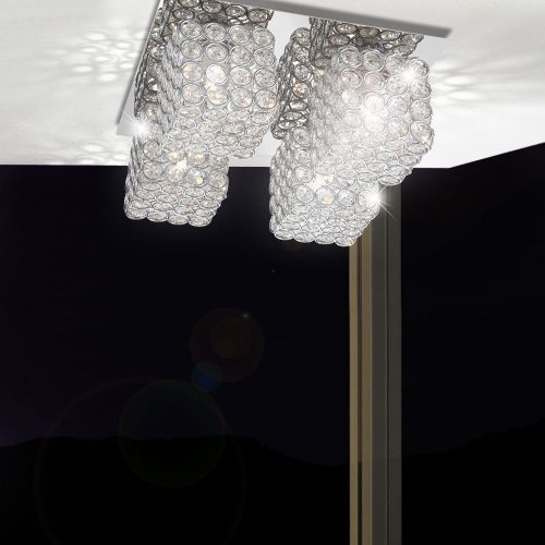 Ceiling lamp light chrome dining table living room lighting crystals Globo 56640-4D-electricidad-aranda-lamparas-almeria-