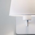 Aplique de pared MAILAND Blanco con pantalla e interruptor
