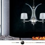 REBEKA: Lámpara cromo y pan plata 3 brazos con Led 3068 Ajp Iluminación. STOCK DISPONIBLE EN TIENDA
