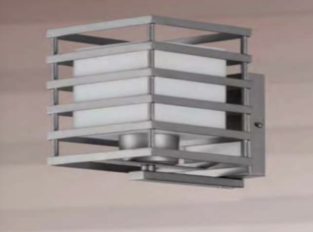 Aplique pared tulipa cristal cuadrada para bombilla E27 y rejilla gris titanio, 1838/1 Xiriluz. STOCK EN TIENDA