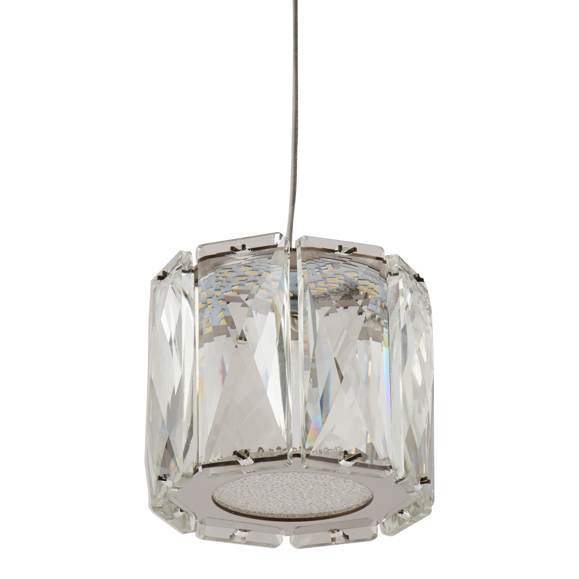 MAXIM: Colgante cromo y cristal tallado con 5W Led, 7761cc Search Light, en luz neutra, 4K. STOCK DISPONIBLE EN TIENDA