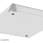CUATTRO - Plafón de cristal con todas sus caras opal brillo para dos bombillas E27