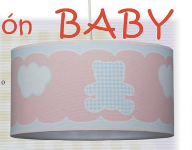 Lampara Pantalla Infantil Baby 499 Marinisa Osito En Rosa Y Celeste Electricidad Aranda Lamparas En Almeria
