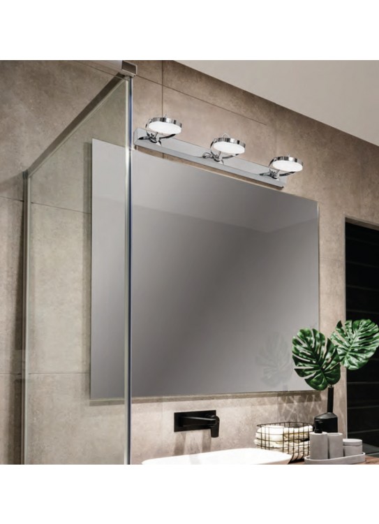 SARA: Regleta cromo con 3 focos orientables 3 3W Led luz cálida 3k, con protección 4087/R3 Acb Iluminacion. DISPONIBLE EN TIENDA - Electricidad Aranda - Lámparas Almería