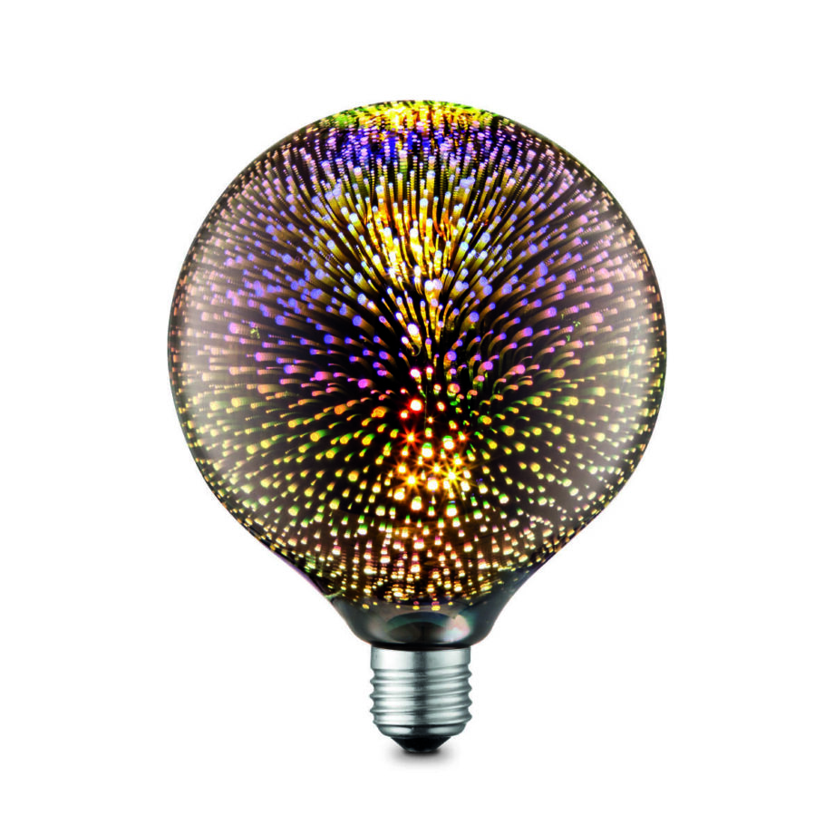 Bombilla Led Globo G125 Efecto 3D E27 4w  plata 11509 Globo Lighting. STOCK DISPONIBLE EN TIENDA