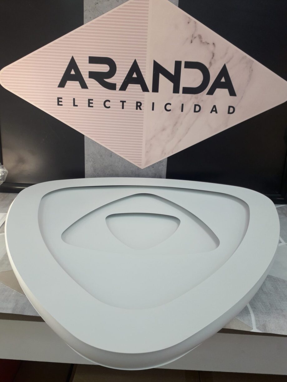 Plafón Led Fantasy 120W con mando distancia Blanco y metacrilato Triangulo, 6013 Il.lumino, 50cm.