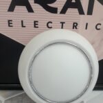 BYRON - Plafón cristal blanco opal y detalle redondo cromo