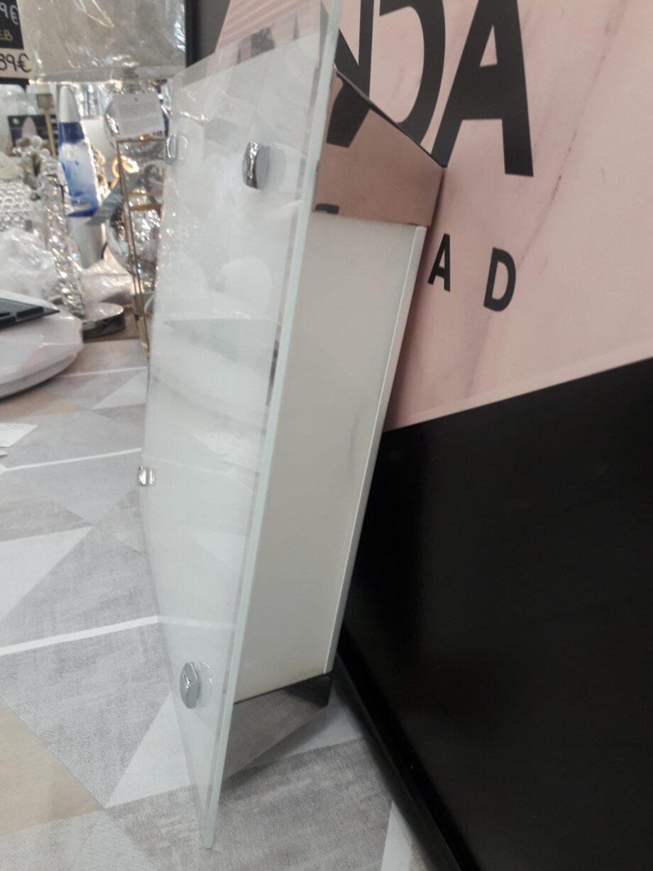 CUATTRO - Plafón de cristal con todas sus caras opal brillo para dos bombillas E27