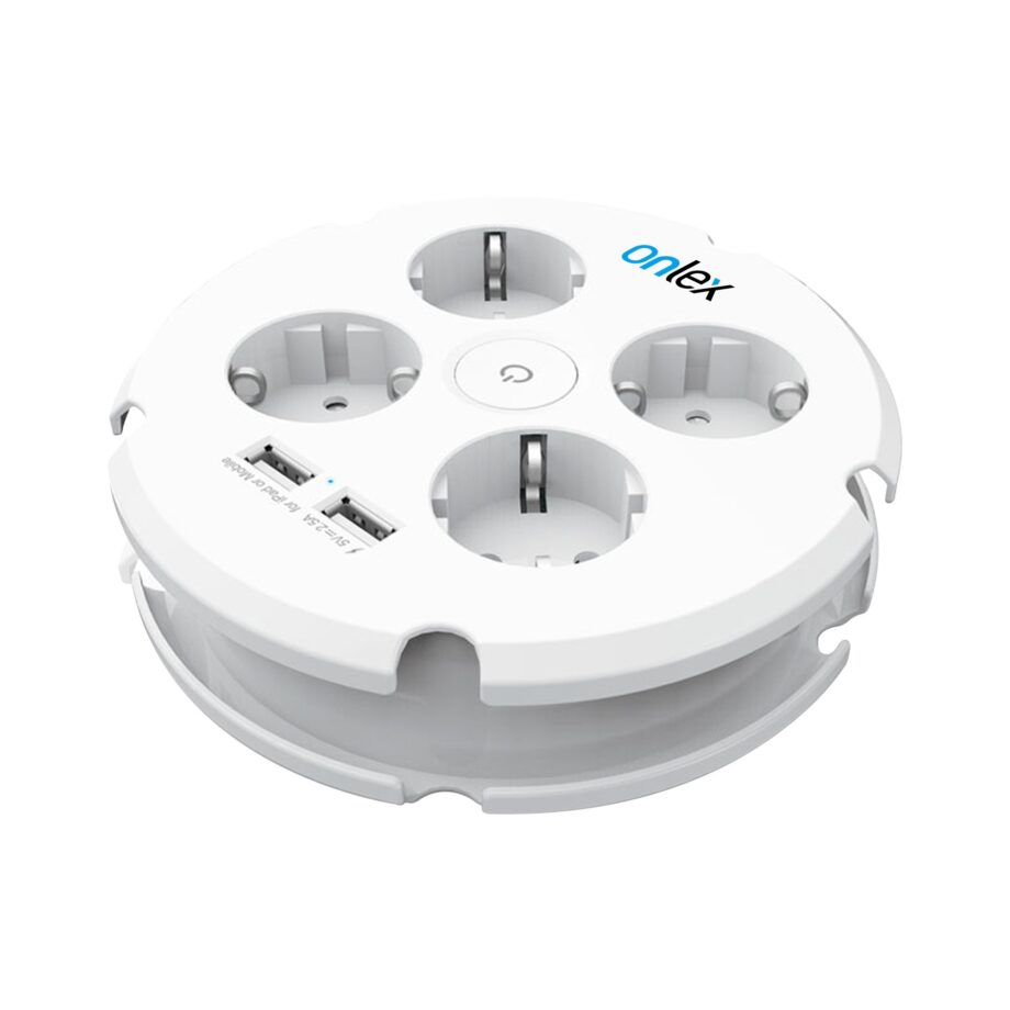 Base circular de 4 tomas + 2 USB con 1,5 metros cable 29245 Matel AlfaDyser DISPONIBLE EN TIENDA