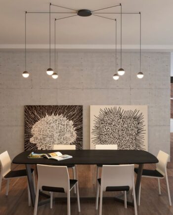 Lámpara / Diseño hilos en pared Custo 6 esferas negras y blanco C38186N 6 x 5w Led Acb Iluminación. STOCK DISPONIBLE EN TIENDA