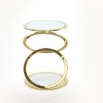 Mesa auxiliar AROS en oro brillante y doble espejo Ø45 Schuller