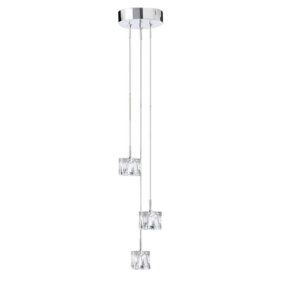 Lámpara 3 cubos suspendidos g4 base cromo, 6773-3 Search Light. STOCK DISPONIBLE EN TIENDA