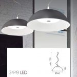 SIVAN: Colgante gris suspendido doble placa Led, luz arriba y abajo, 3449/45 Acb Iluminación 15w+10w Led . STOCK DISPONIBLE EN TIENDA