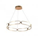 COLETTE - Lámpara redonda Oro Rosa de 65W Led con mando a distancia