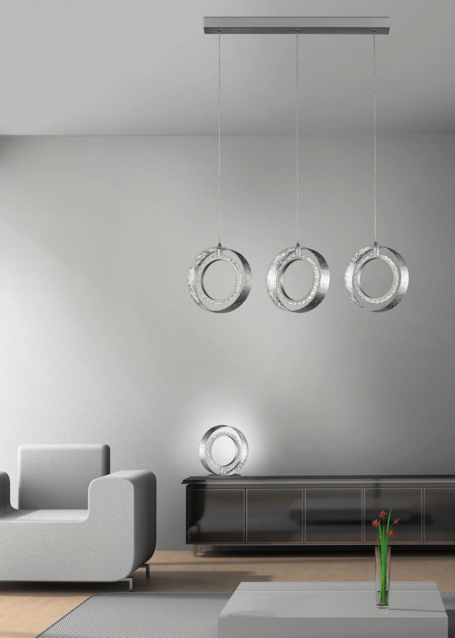 Lámpara ANELLI en línea en pan de plata 24w Led Acontract-Luz