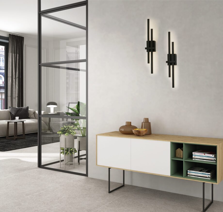 SHADOW - Aplique de luz indirecta metal negro texturado 12w Led