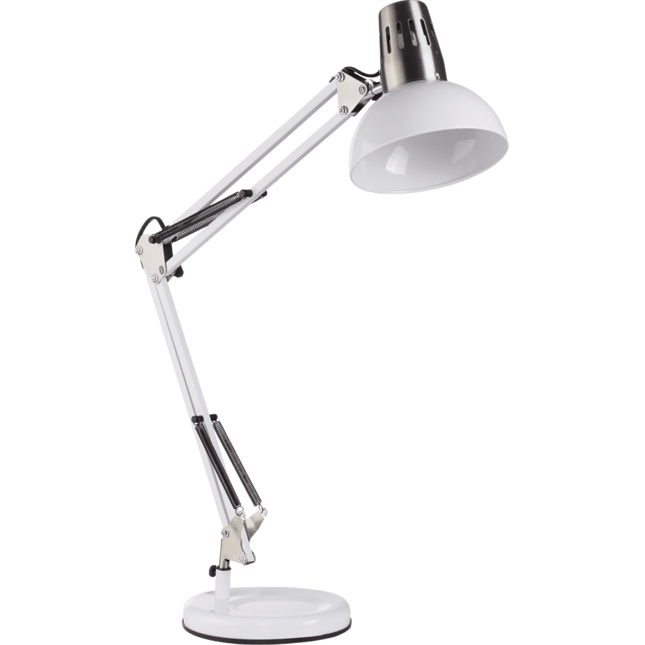 Flexo E27 Led Artic Mdc blanco arquitecto con BASE Y PINZA. STOCK EN TIENDA