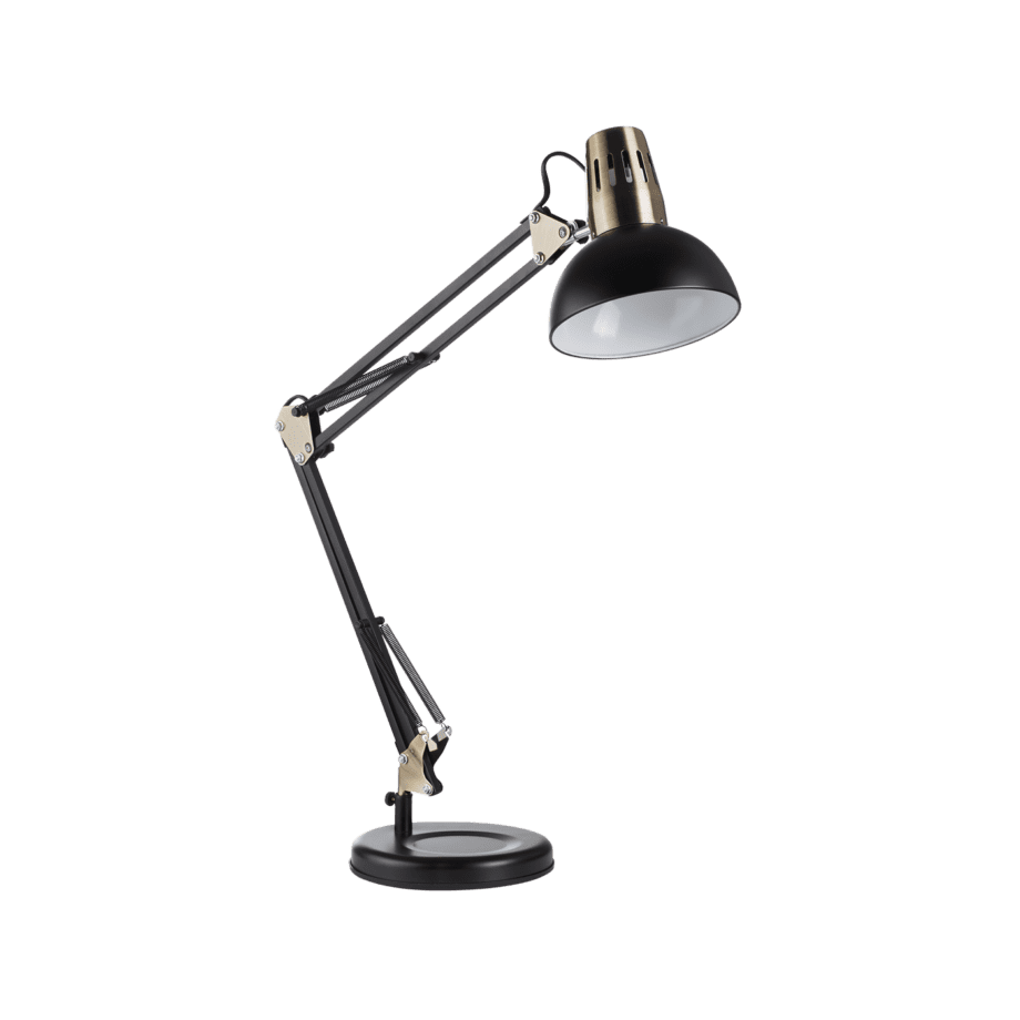 Flexo E27 Led Artic Mdc negro arquitecto con BASE Y CON PINZA. STOCK EN TIENDA
