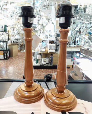 Set de dos sobremesas madera provenzal E27 32cm altura 3502 Pantallazo. STOCK DISPONIBLE EN TIENDA