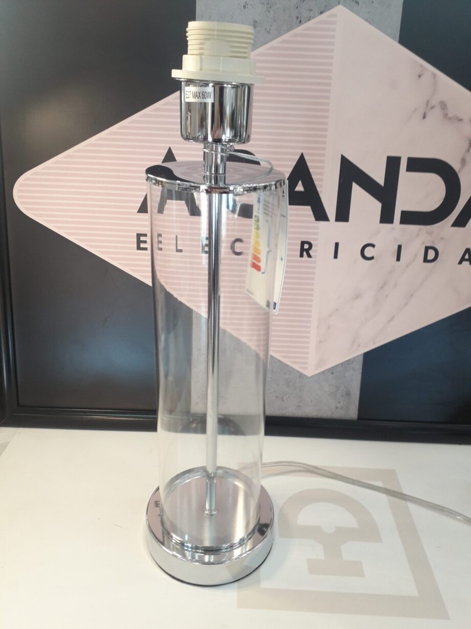 Pie de lámpara de sobremesa CILINDRO en color cromo 787 41cm Marinisa. DISPONIBLE EN TIENDA