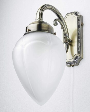 Aplique de pared bronce y tulipa en forma de piña de cristal, 1991-1AB Search Light. STOCK DISPONIBLE EN TIENDA