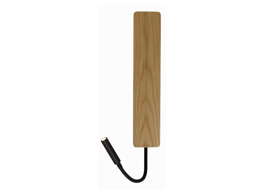Aplique de pared madera con lector led 5w + 3w negro y usb, 2078001 F Bright. STOCK EN TIENDA