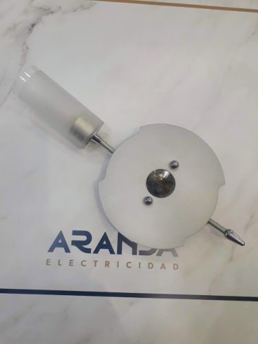 Aplique de pared titanio y cromo 201 plano AP 1xg9 Iluesp2000