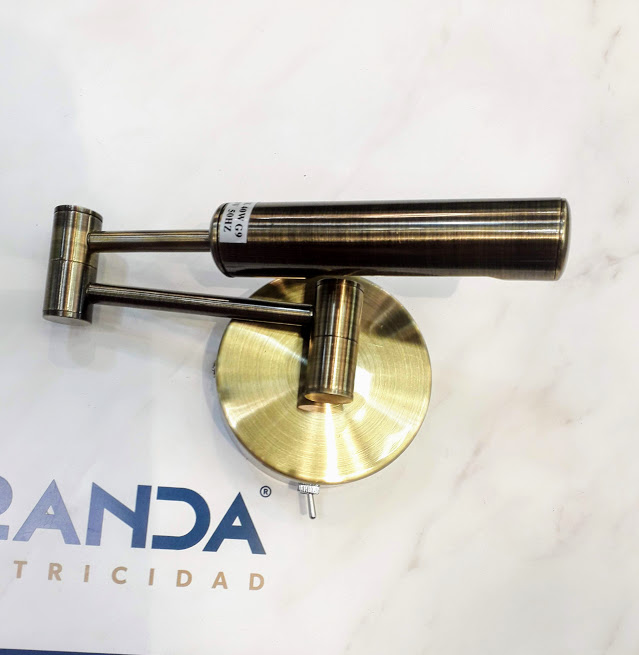 Aplique pared Geny Ap1 cuero g9 interruptor Ideal lux STOCK E TIENDA