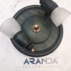 Base redonda focos y cristal madera 670 2 azul y bronce Irvalamp E14