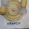 Base redonda focos y cristal madera 700:2 amarillo Irvalamp E14