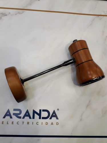 Foco madera y cristal 700 provenzal Irvalamp E14 grafito