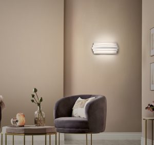LUXUR - Aplique curvo diseño blanco texturado con 22,1w Led