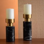 Candelabro en mármol y metal dorado grande Vp Interiorismo