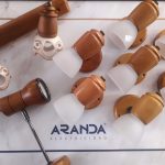 Foco madera y cristal 700 provenzal Irvalamp E14 OUTLET DISPONIBLE EN TIENDA>