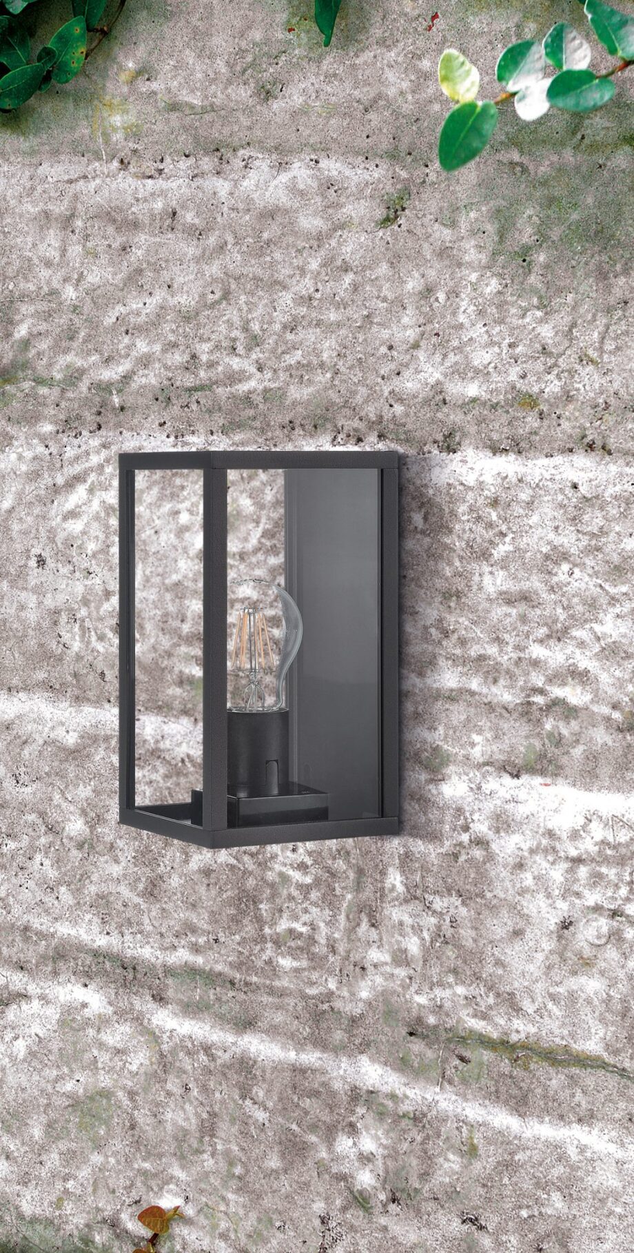 CUBE - Aplique de pared antracita y cristal