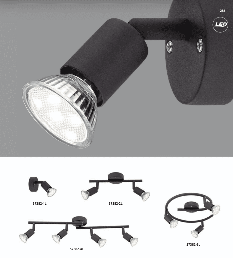 Regleta OLIWA de 2 focos marrón rústico para bombillas gu10 Globo Lighting