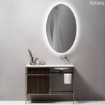 ADRIANA: Espejo baño oval retroiluminado con interruptor táctil, A940601LP Acb Iluminación 49w Led. Ip44, 110 x 67 cm.